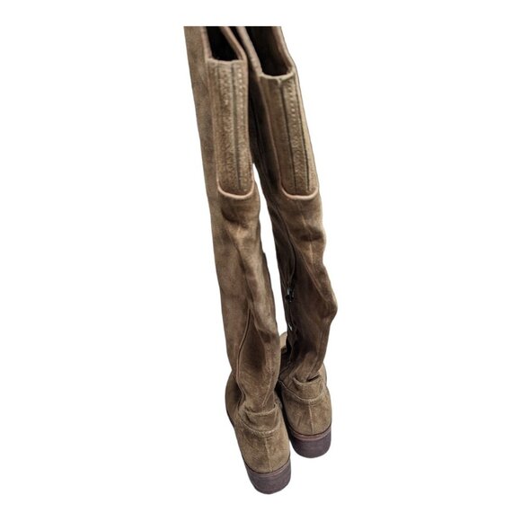Dolce Vita Kitt Camel Tan Suede Almond Toe Over the Knee Block Heel Boho Boots 6 - Picture 3 of 6
